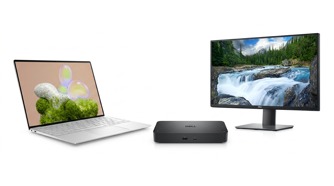 Dell — XPS 13, SD25TB5 Thunderbolt 5 dock, U2725QE 4K monitor