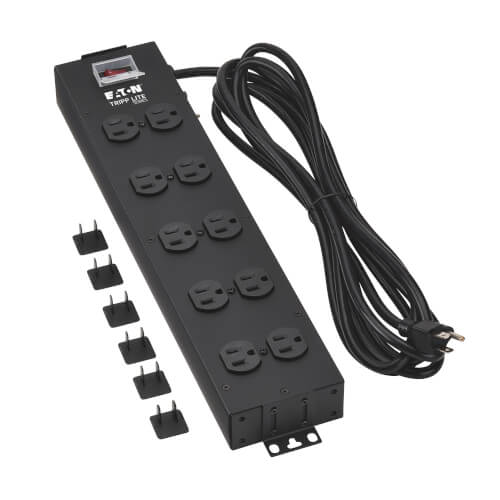 Eaton Tripp Lite Series Industrial Power Strip, 10-Outlet, 15 ft. Cord, Metal UL800CB-15
