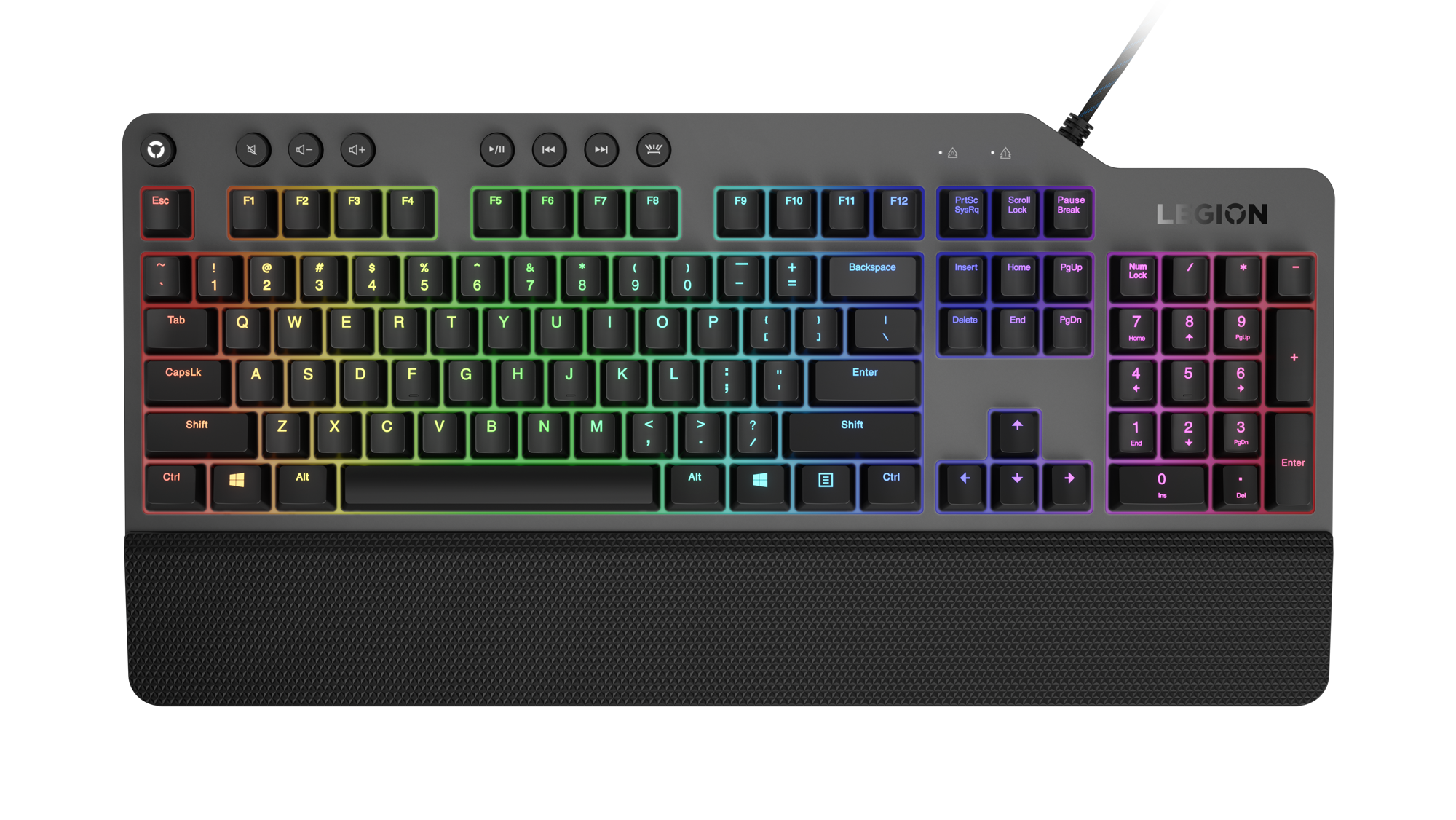 Lenovo Legion K500 RGB Mechanical Gaming Keyboard | Red Switches | Detachable Palm Rest | Programmable Keys
